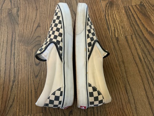 Vans Off the wall slipon oakland raiders fan shoes checkers black white Size 12 - Picture 7 of 12