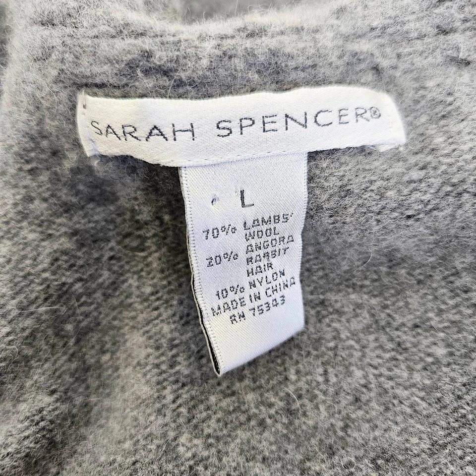 Cárdigan envolvente Y2k lana de cordero angora pointelle acogedor cálido boho caprichoso volantes talla L Foto 4 de 4