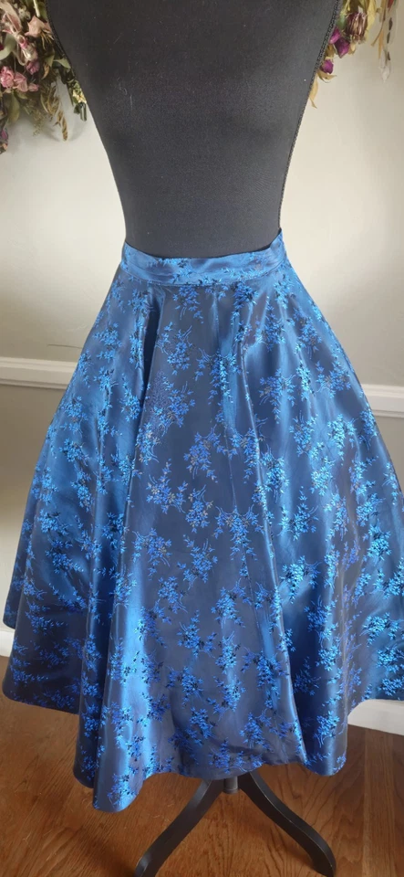 Falda circular floral azul vintage tal cual Foto 3 de 4