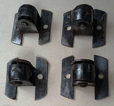 4 Antique Iron Trunk Rollers, Vintage Chest or Box, Steamer Hardware Parts