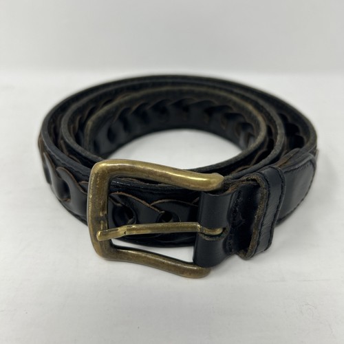 Cinturón de cuero genuino Dockers negro/marrón para hombre talla 34 lazo trenzado estilo 2404 (433) - Imagen 1 de 6