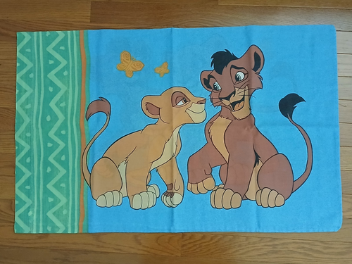 VINTAGE 1990er DER KÖNIG DER LÖWEN FIGUREN STANDARD KISSENBEZUG - Bild 1 von 2