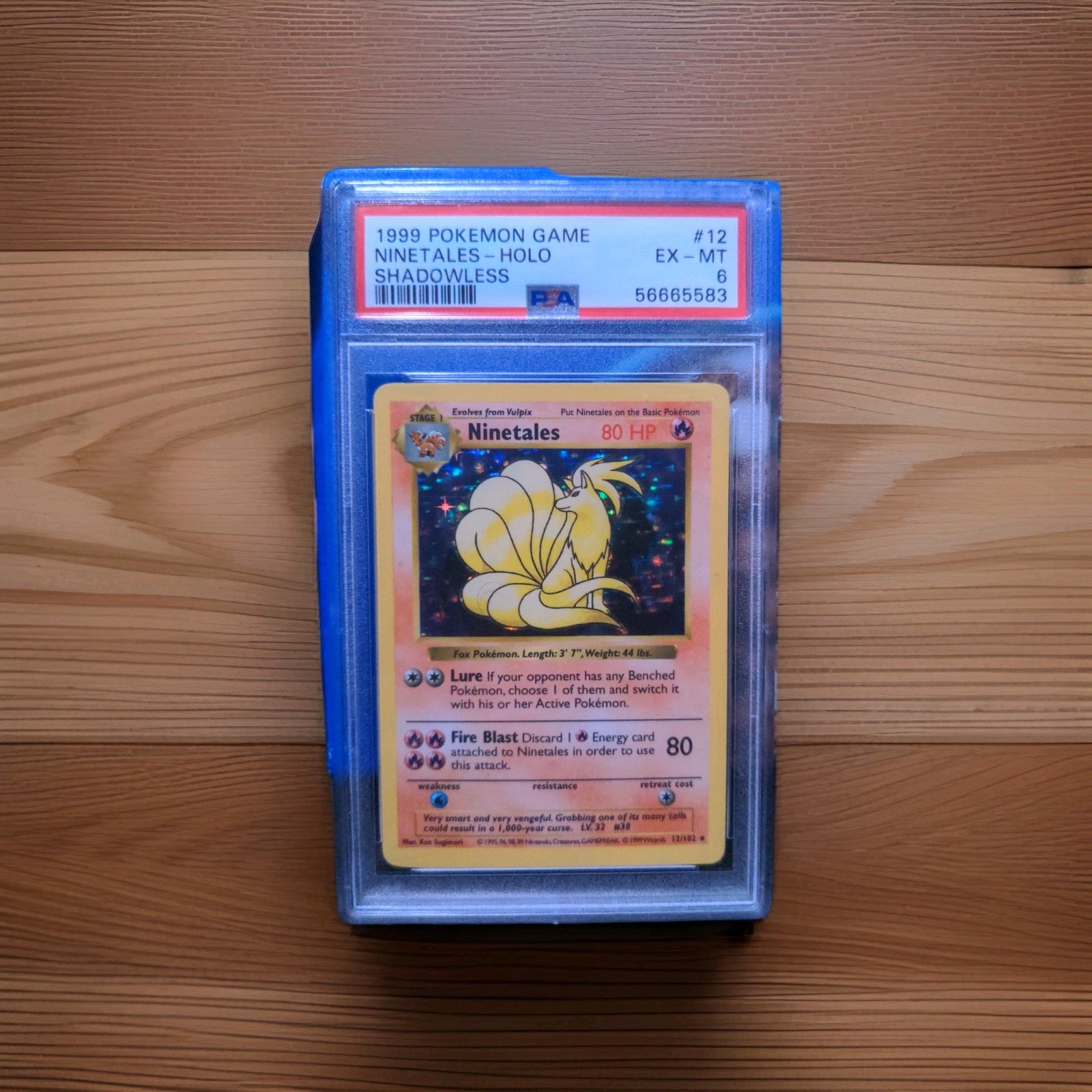 Pokemon Ninetales Holo Rare Shadowless Card 12/102 1999 Base Set