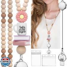 YAVVOZH Teacher Lanyard with Id Holder, Retractable Lanyards for Id Badges Ke