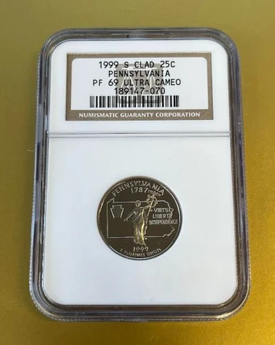 1999-S Clad Pennsylvania State Quarter - NGC PF69 ULTRA CAMEO