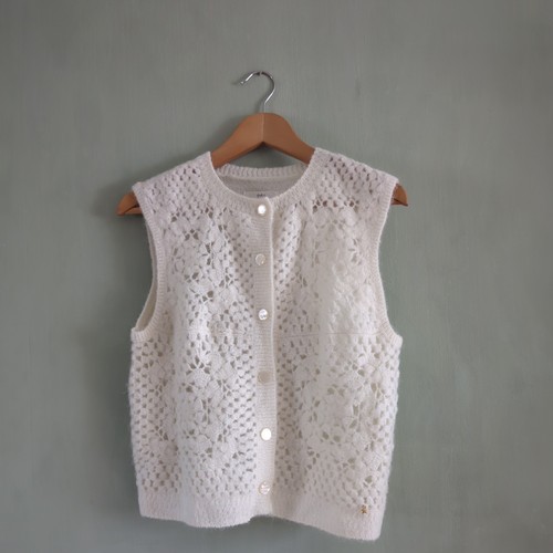 Des Petits Haut Paris Wool Mohair Mix Waistcoat Cream Size 10 Womans - Picture 14 of 24