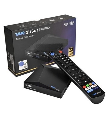 We2USat K3 PRO Android Smart TV Box - Streaming and Cable TV. 