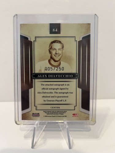 2008 Donruss Americana Sports Legends #84 Alex Delvecchio Auto Blue 005/250 # - Picture 2 of 2