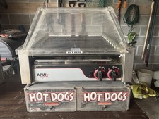 APW Wyott HRS-31S Hot Dog Roller Grill, Flat Top, 31 Capacity, Bun Warmer