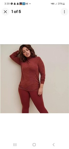 Torrid Lyocell Mock Turtleneck Long Sleeve Active Top 2X - Picture 1 of 5