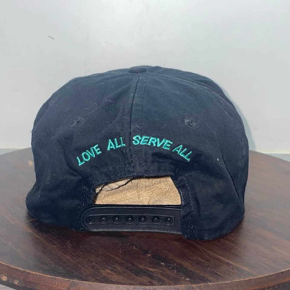 Vintage Hard Rock Cafe Hat Black Atlanta Snapback Cap 90s Adjustable - Image 2 of 4