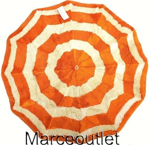 Abyss & Habidecor Parasol Egyptian Cotton Giza Bath Rug 35" Round Orange