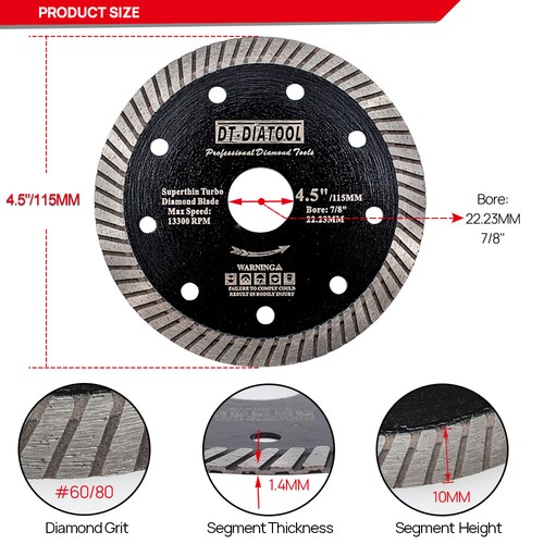5pcs Super-Thin Turbo Diamond Blade Circular Cutting Discs Wheel Ceramic Tile - Picture 15 of 16