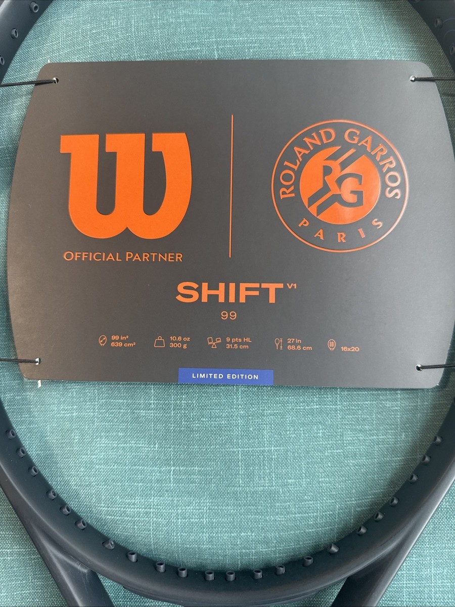 New 2025 Wilson Shift 99 v1 Roland Garros 300G 16x20 size 4 1/4