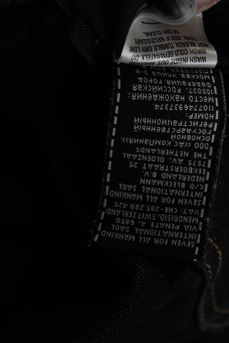 7 For All Mankind Mens Dark Wash Slimmy Leg Jeans Black Cotton Size 36 - Picture 6 of 8