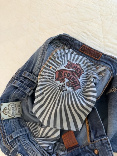 Men's Rock Revival Vino Relaxed Straight 17” Leg Blue Denim Jeans Size 38 - Picture 16 of 21