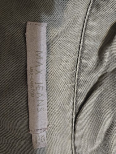 Max Jeans Olive Green Utility Style Long Jacket Vest Womens Sz XS - Picture 9 of 10