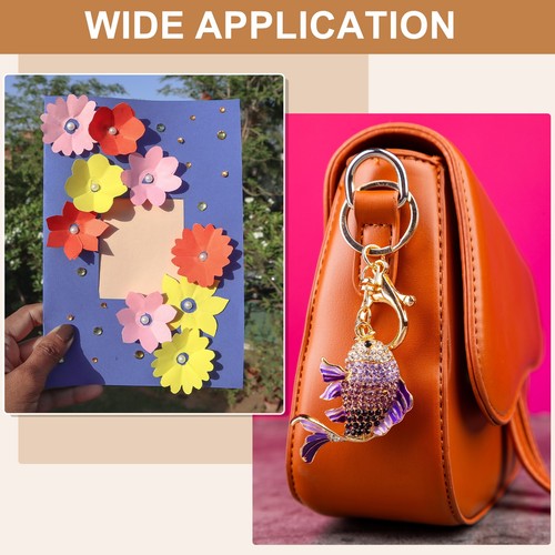 4000Pcs Flatback Rhinestones Resin, SS16 4mm Round Shine Gems, Orange - Bild 5 von 6