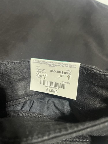 Women’s NWT St John’s Bay Black Skinny Jeans Sz 6 Long mid rise - Picture 14 of 16