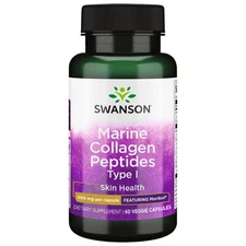 Swanson Marine Collagen Peptides Type I - Featuring Morikol 500 mg 60 Veg Caps