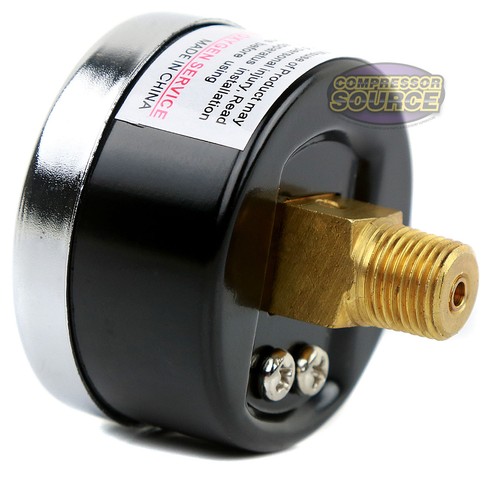1/8" NPT Air Pressure Gauge 0-100 PSI Back Mount 1.5" Face Black Steel Case - Picture 3 of 6