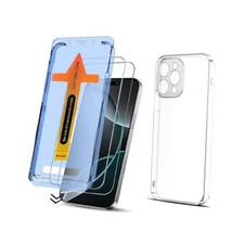 2 Pack Screen Protector,Tempered Glass Auto Dust for iPhone 16 Pro max