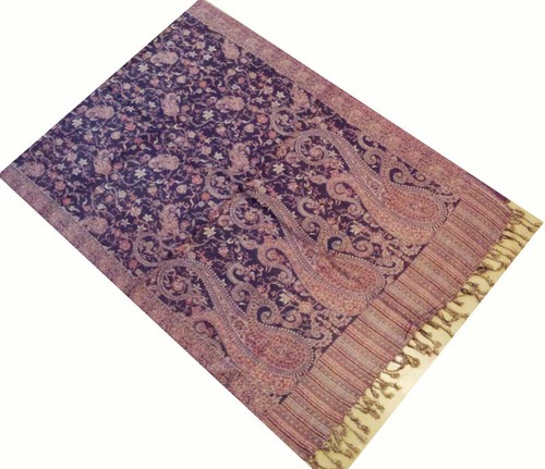 ANNIVERSARY GIFT PASHMINA SILK JAMAVAR CASHMERE SHAWL WRAP THROW STOLE SCARF - Picture 6 of 6
