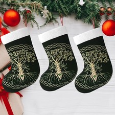 3 Pack Christmas Tree Pagan Deer Yuletide Wicca 18 Inches Christmas Stocking Lar