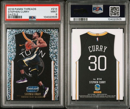 2018 Panini Threads #214 Stephen Curry Threads Sp Dazzle Golden State Psa 9 - Picture 3 of 3