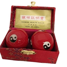 THY ARTS Baoding Balls Chinese Health Massage Exercise Stress Balls - Red Yinya