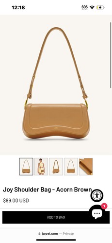 JW PEI- BRAND NEW- Joy Shoulder Bag - Acorn Brown