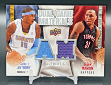 💥DUAL GAME-USED JERSEY💥 Carmelo Anthony Shawn Marion 2009-10 UD Materials SP