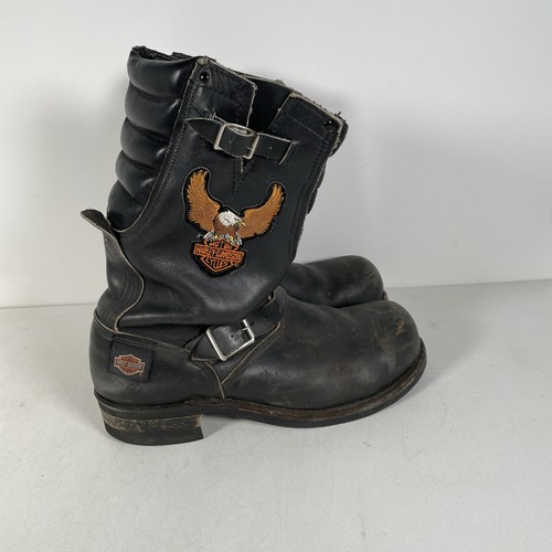 Vintage Harley Davidson mens boots 10.5 black leather engineer legendary eagle - Picture 4 of 12