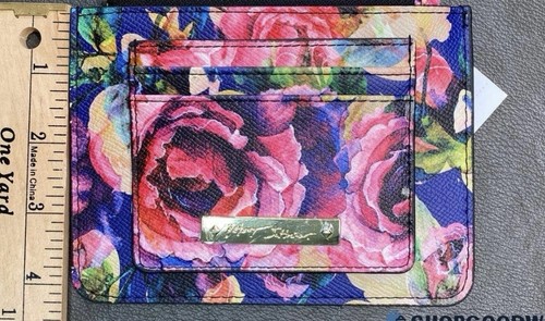 NWT Betsey Johnson Floral Wallet Zip Top ID Card Holder Small Key Chain Wallet - Picture 5 of 7