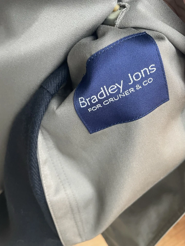 Gabardina Bradley Jons aislada de doble pecho con cinturón para hombre 42 forrada de lana tostada Foto 4 de 4