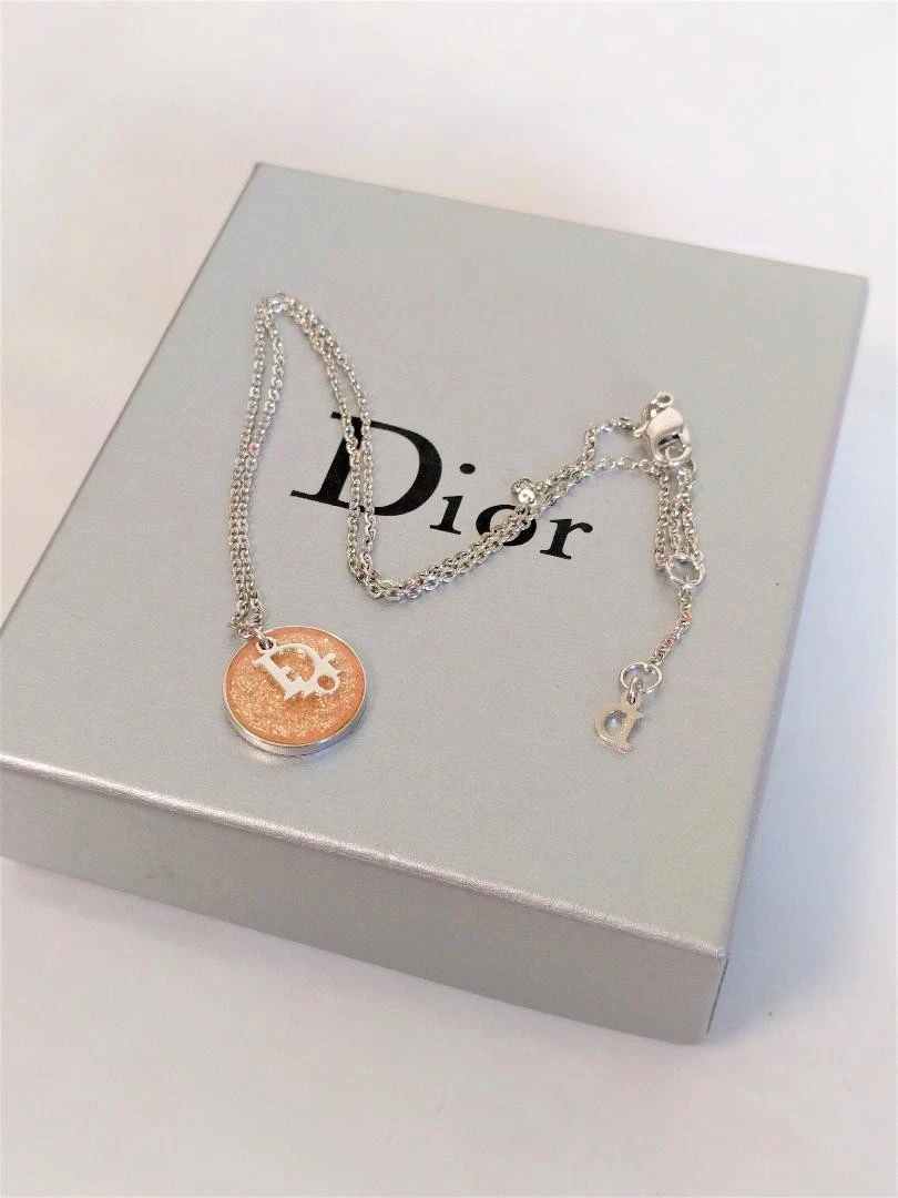 Dior Rhinestone Silver Necklace Used | eBay