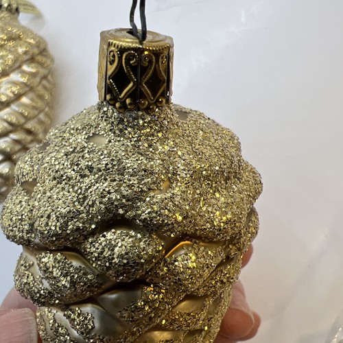 2 Tannenzapfen Weihnachtsschmuck Blanchard, Inge Glas? Deutschland Gold & Glitzer SIEHE - Bild 18 von 24