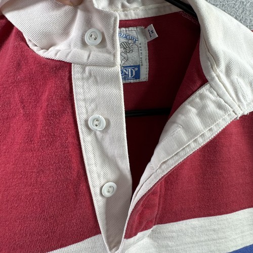Vintage Lands End Rugby Shirt Herren Medium gestreift Langarm USA 90s - Bild 6 von 16