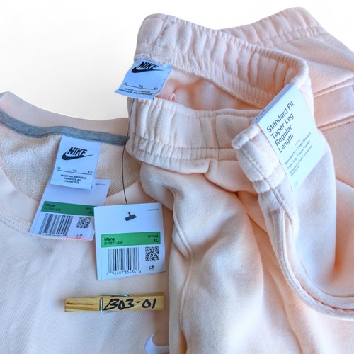 Nike Club Fleece 2-teiliger Jogginganzug Guava Ice Herren 2XL Trainingsanzug Outfit Neu mit Etikett - Bild 16 von 16