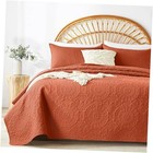  Quilt Set Queen Size, Embossing Microfiber Full/Queen(90"x96") Burnt Orange