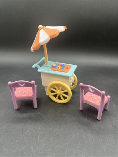 Vintage Fisher Price liebevolle Familie Traum Puppenhaus Eiswagen & 2 Stühle.  3 Teile - Bild 3 von 3