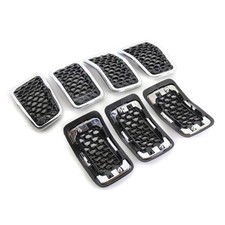 Vehicle Bumper Chrome Ring Black Mesh Front Grille for Cherokee 2019-2022