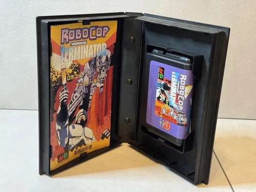 RoboCop vs Terminator Mega Drive Japan Box Manual Tested Minor Label Wear
