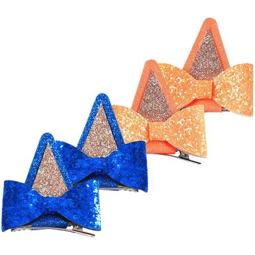 2 Pairs Dog Ear Bow Hair Accessories Baby Girl Kid for Girls Kawaii Clips