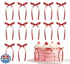 Penta Angel Bow Cake Toppers 20Pcs Vintage Satin Bowknot Ribbons Cupcake Topp