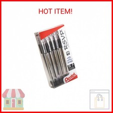 Pentel(R) R.S.V.P.(R) Ballpoint Pens, 1.0 mm, Medium Point, Clear Barrel, Black 