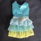 Vintage Barbie Dreamy Blues Satin Dress Ruffles #1456 , 1970 READ Some Flaws