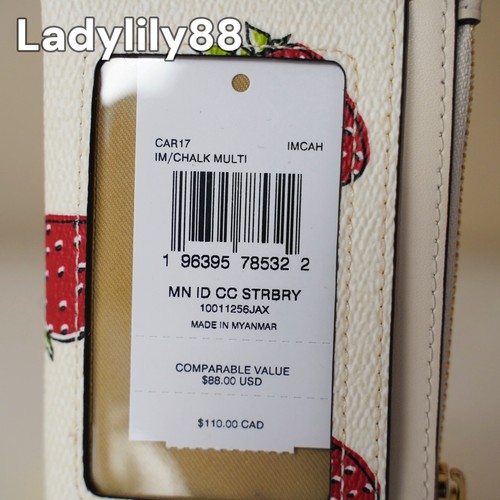 NWT Coach CAR17 CBL74 Mini Skinny Id Case Printed Coated Canva $88 - Picture 10 of 15