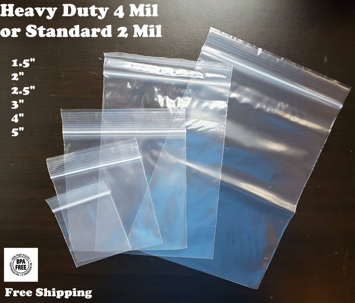 2-4Mil Clear Small Plastic 2x 5
