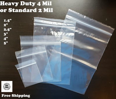 #ad 2 4Mil Clear Small Plastic 1.5x 2x 3 4 5quot; Zip Reclosable Top Lock Jewelry Bag $23.29